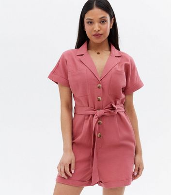 pink button playsuit