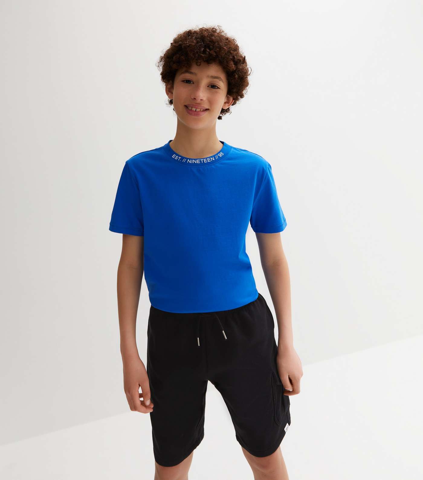 Boys Black Jersey Cargo Shorts Image 2
