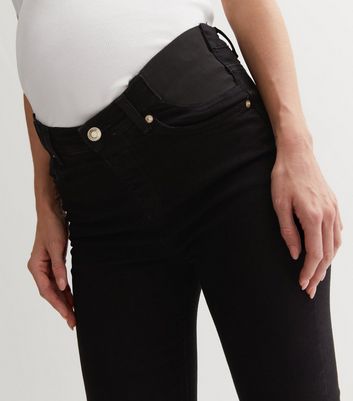 Maternity Black Mid Rise Adjustable Waist Jenna Skinny Jeans New Look