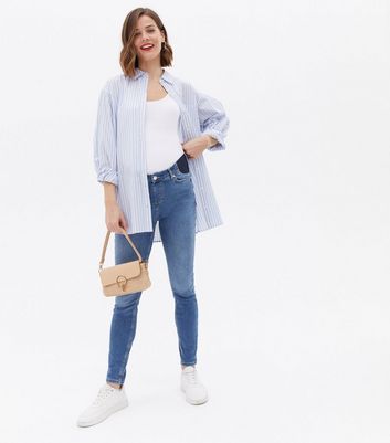 Click to view product details and reviews for Maternity Indigo Mid Rise India Adjustable Waist Super Skinny Jeans New Look.