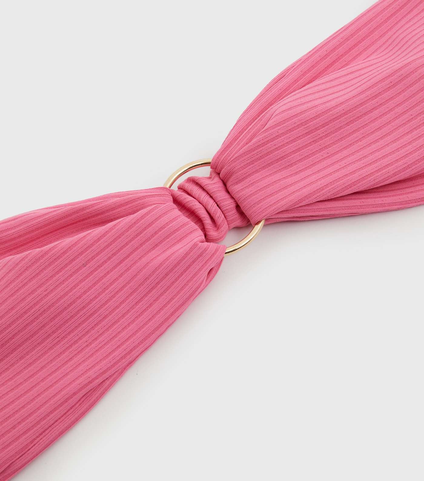 Bright Pink Ribbed Ring Headband Image 3