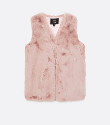 Girls pink fur outlet gilet