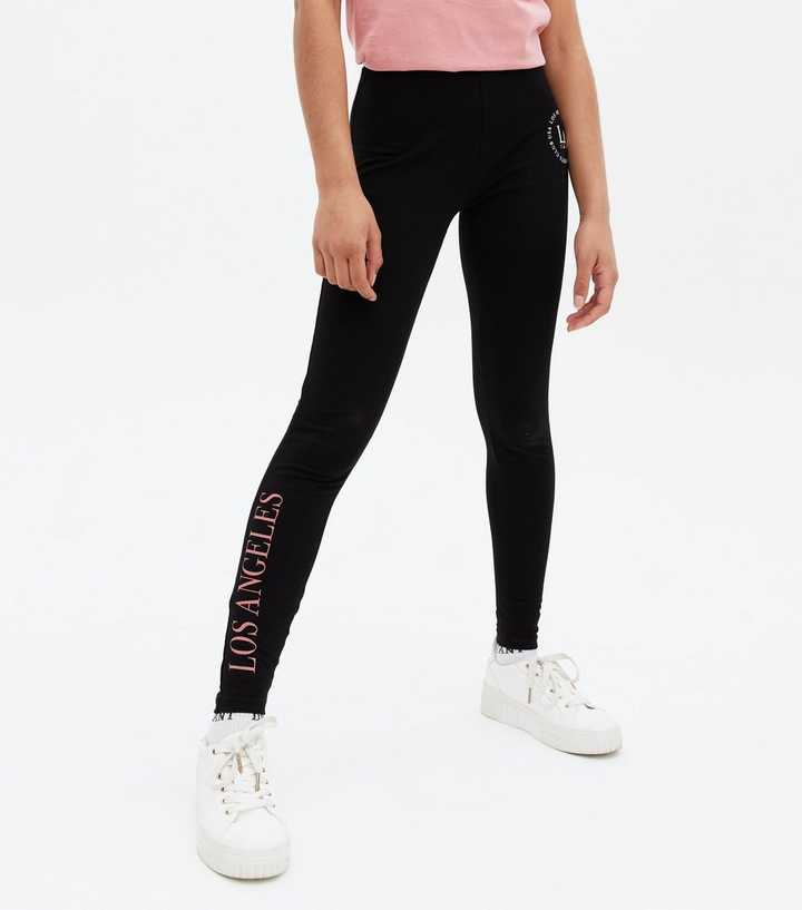 Girls Pale Pink LA Logo T-Shirt and Leggings Set