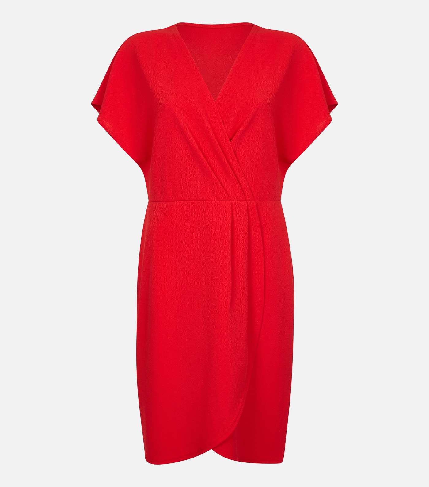 Mela Red Short Sleeve Wrap Dress Image 4
