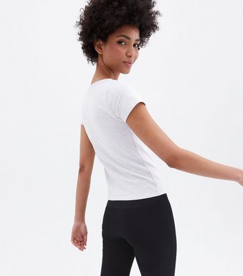 white slash neck t shirt
