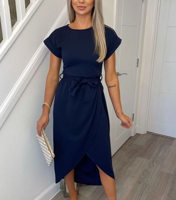 Belted shop navy dress