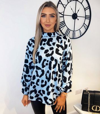 Click to view product details and reviews for Ax Paris Bright Blue Leopard Print Blouse New Look.