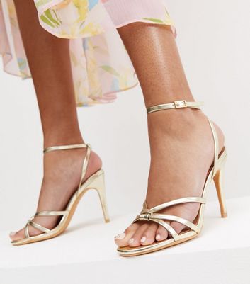 Gold strappy 2024 stilettos