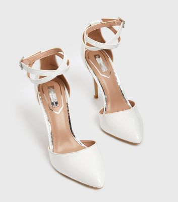 Click to view product details and reviews for Little Mistress White Twist Strap Stiletto Heel Court Shoes New Look.