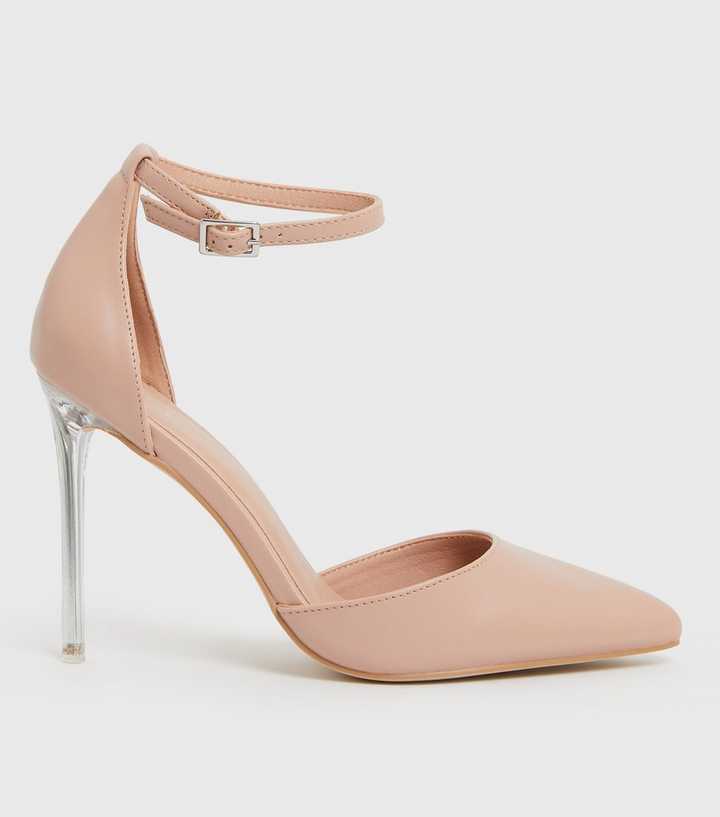 Pale Pink Clear Stiletto Heel Court Shoes | New Look