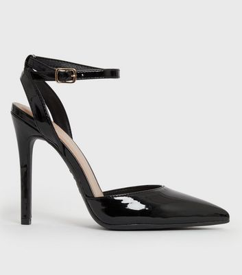New Look Black Velvet Diamante Strap Stiletto Heel Sandals | very.co.uk
