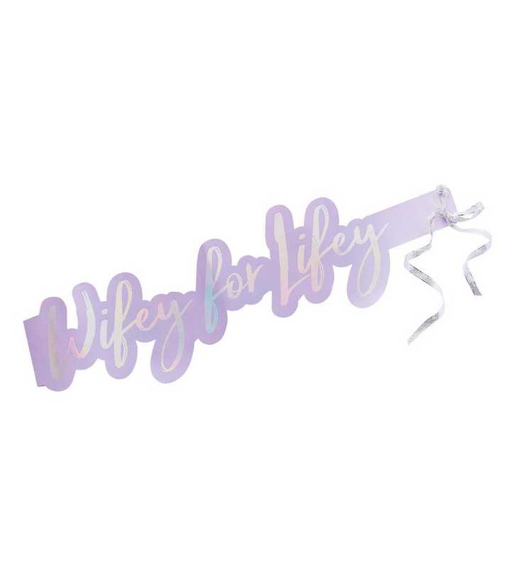 Purple Hen Party Wifey for Lifey Logo Sash