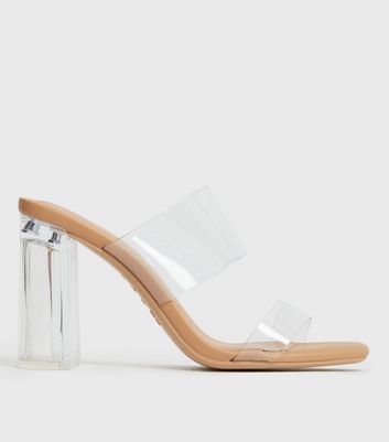 Clear block mule heels best sale