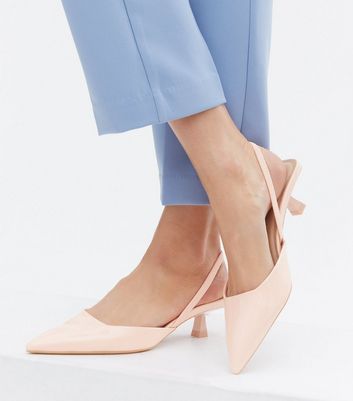 Pale pink 2025 kitten heel shoes