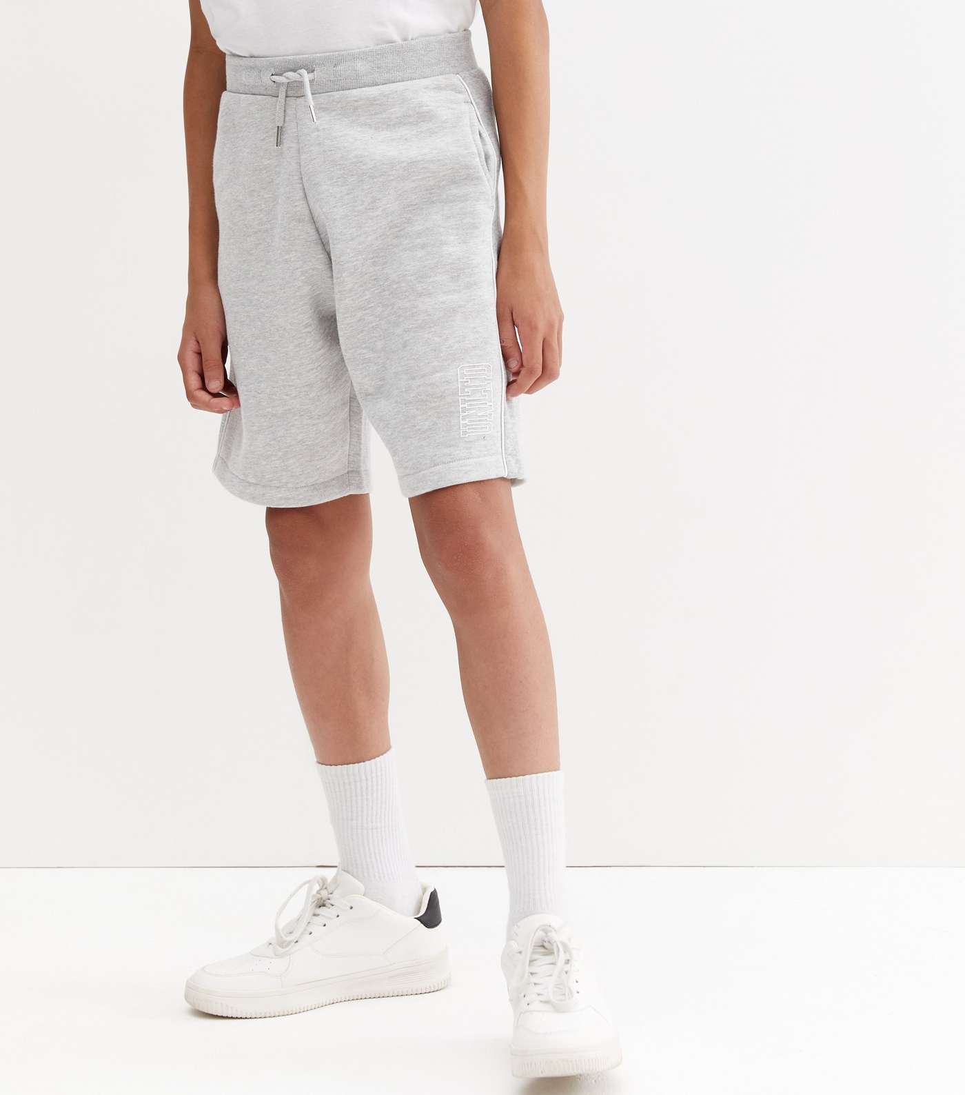 Boys Grey Marl Jersey Shorts Image 2