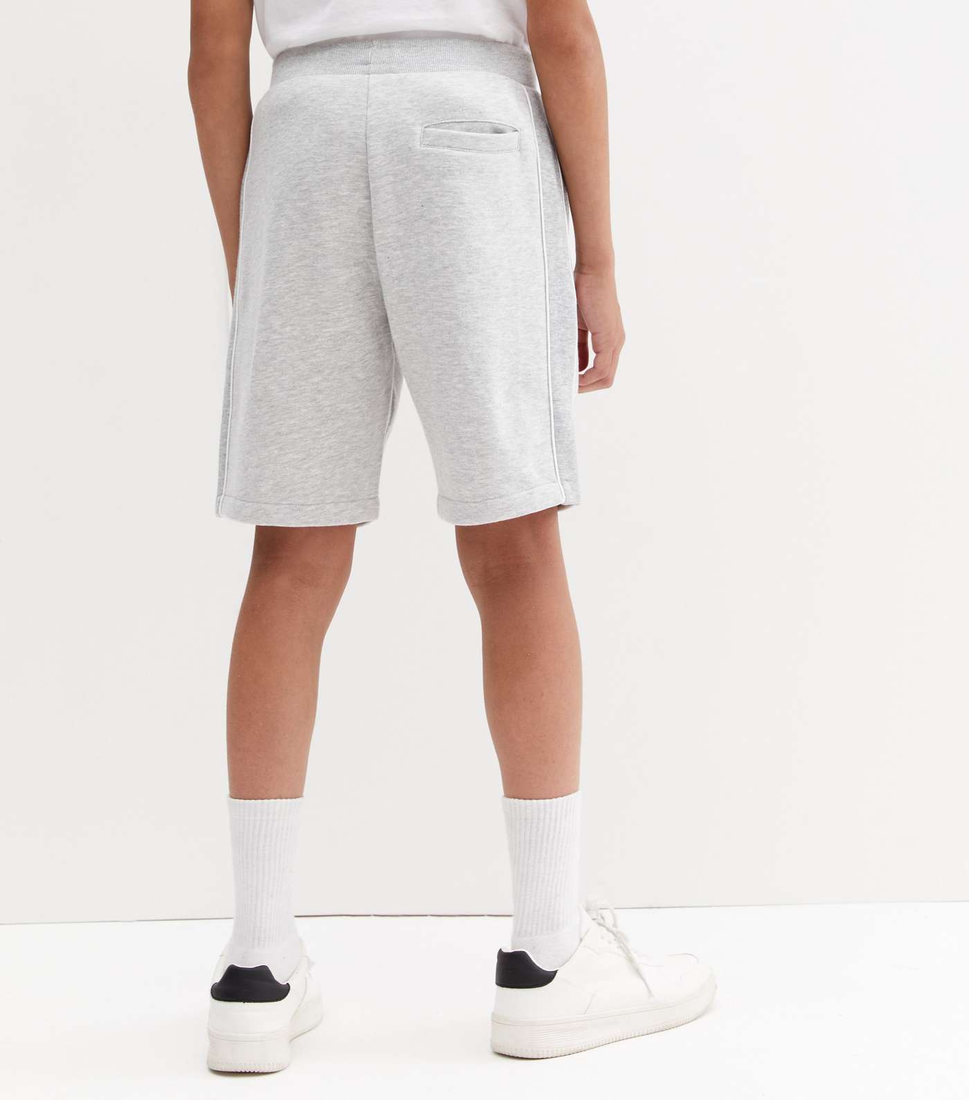 Boys Grey Marl Jersey Shorts Image 4