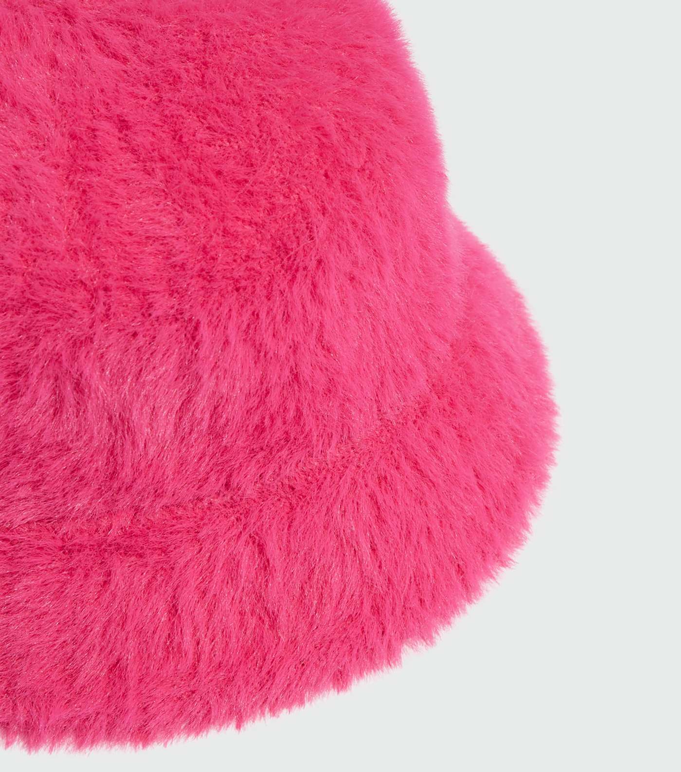 Skinnydip Bright Pink Faux Fur Bucket Hat Image 4