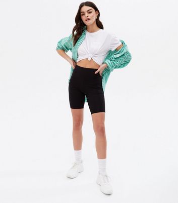 Black Jersey Cycling Shorts | New Look