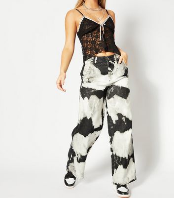 Click to view product details and reviews for Skinnydip Light Grey Acid Wash Tie Dye Wide Leg Jeans New Look.