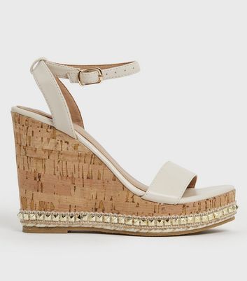 Ladies hot sale cork wedges