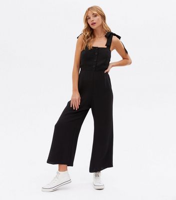 Black tie hot sale strap overalls