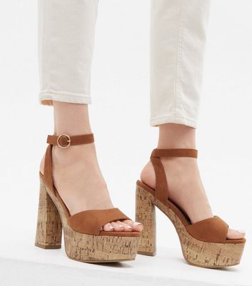 Cork block heel discount sandals