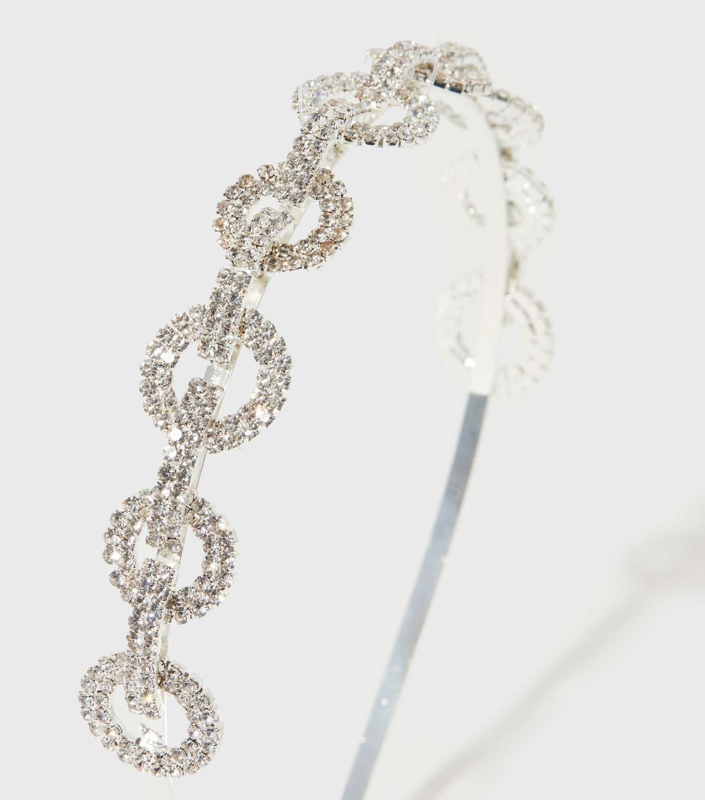 Silver Premium Diamanté Chain Headband Image 2