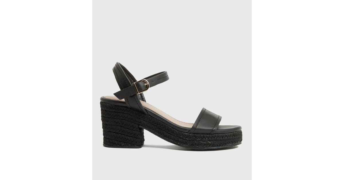 black espadrille sandals platform