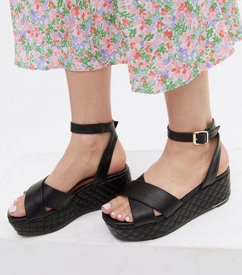 schuh Tampa super chunky flatform sandals in black | ASOS