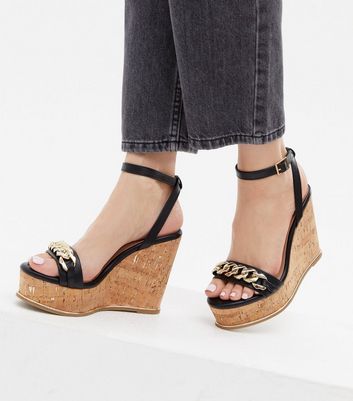 New look black discount wedges