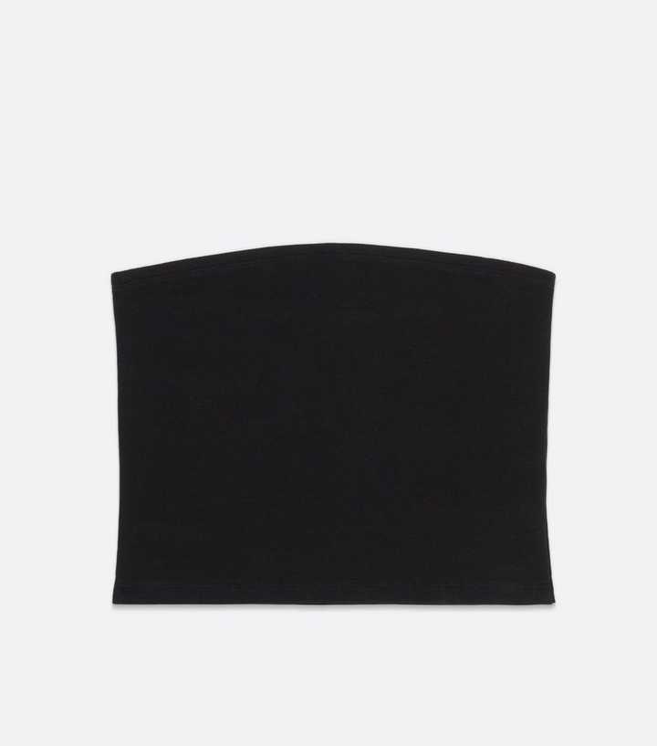 Petite Black Bandeau Crop Top