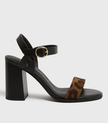 black leopard print heels