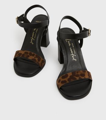 black leopard sandals