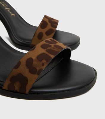 Black and best sale leopard sandals