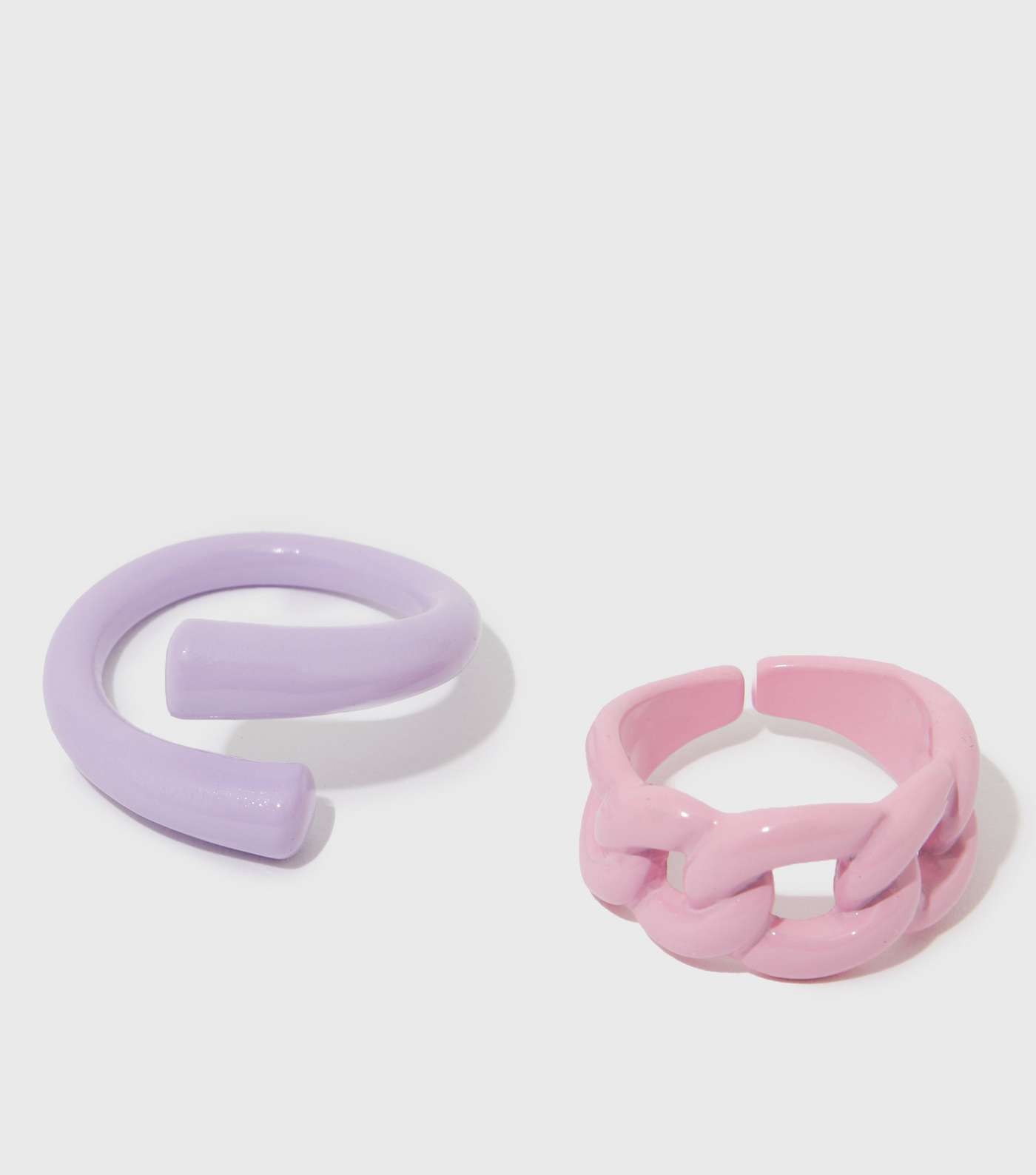 2 Pack Lilac and Pink Twist Chain Rings