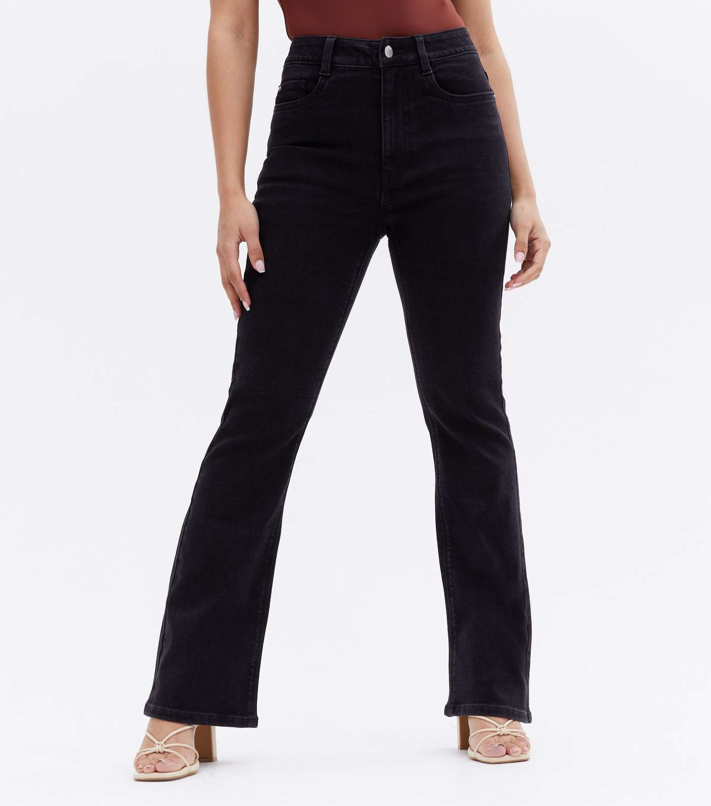 Petite Black Waist Enhance Quinn Bootcut Jeans Image 2