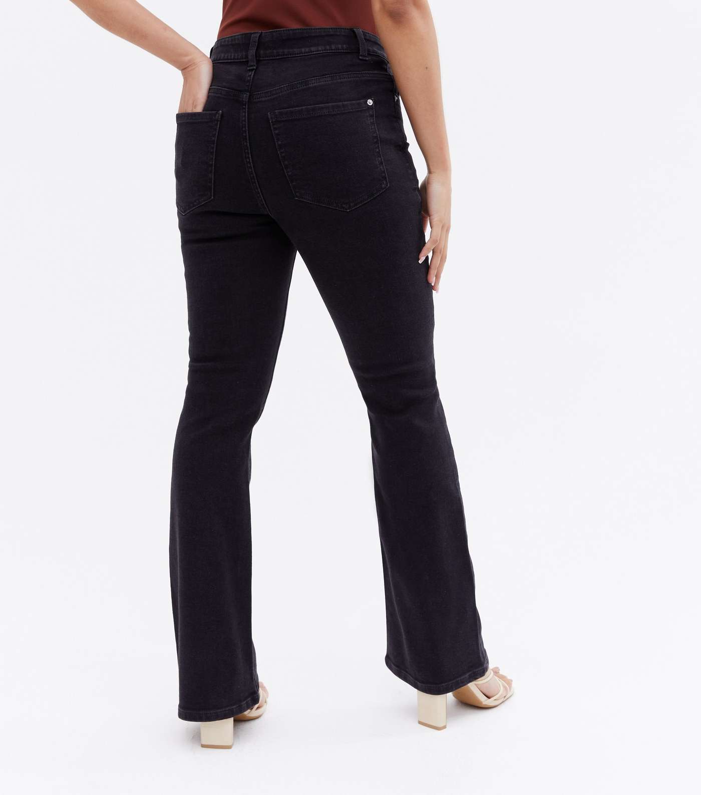 Petite Black Waist Enhance Quinn Bootcut Jeans Image 4