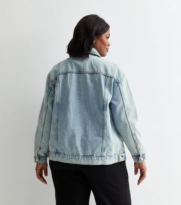 Curves Bright Blue Denim Jacket | New Look