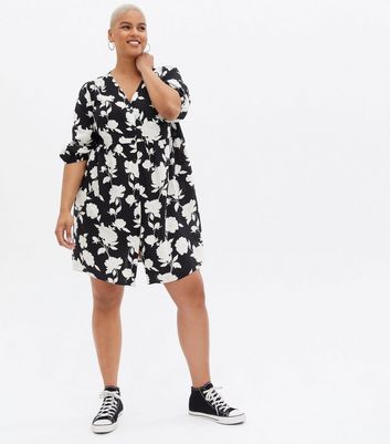 Click to view product details and reviews for Curves Black Floral Mini Smock Dress New Look. Click to view product details and reviews for Curves Black Floral Mini Smock Dress New Look.