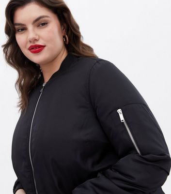 Click to view product details and reviews for Curves Black Padded Bomber Jacket New Look.