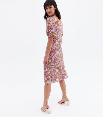 Pink and blue cheap midi dress