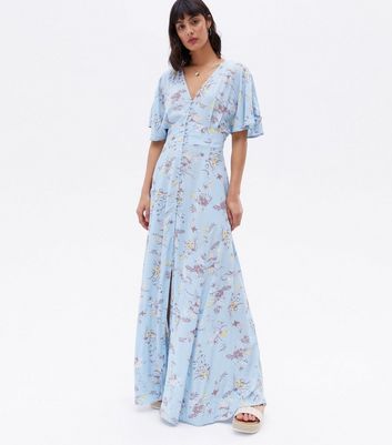 Light blue 2025 floral maxi