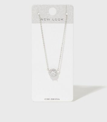 Clear Cubic Zirconia Round Pendant 