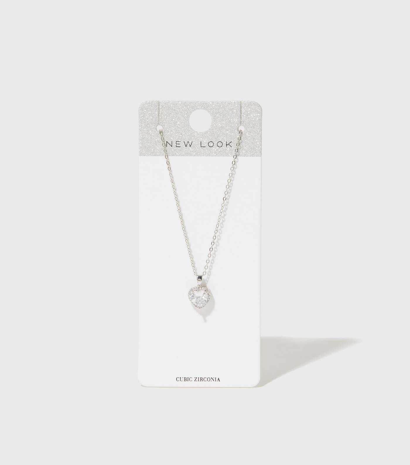 Clear Cubic Zirconia Heart Pendant Necklace Image 2