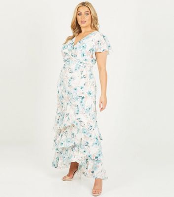 Click to view product details and reviews for Quiz Curves White Floral Tiered Maxi Dress New Look.