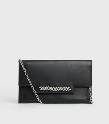 shop for Little Mistress Black Diamanté Chain Clutch Bag New Look at Shopo