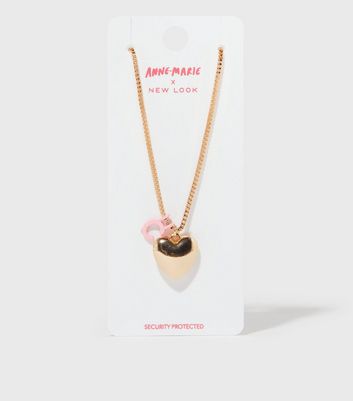 Gold Heart C Initial Necklace 