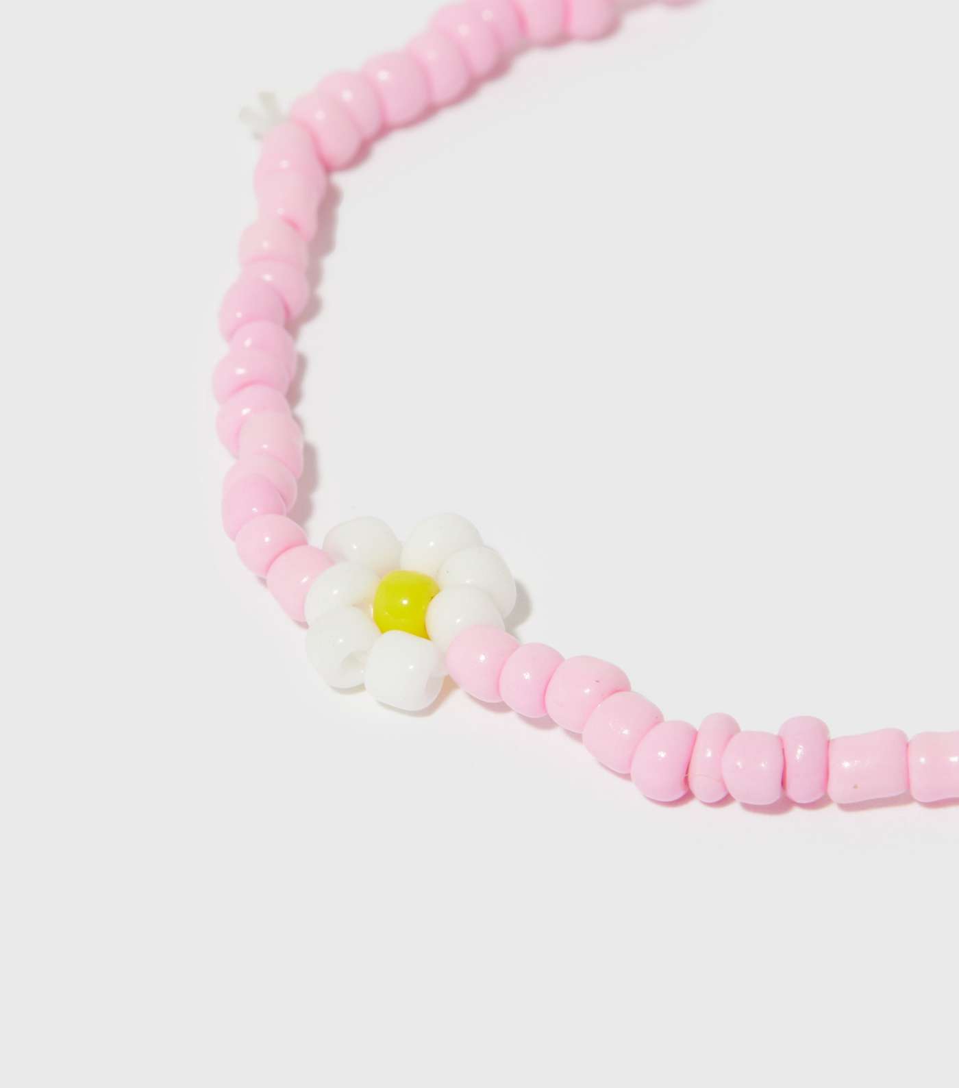 Pink Daisy Beaded Anklet Image 3
