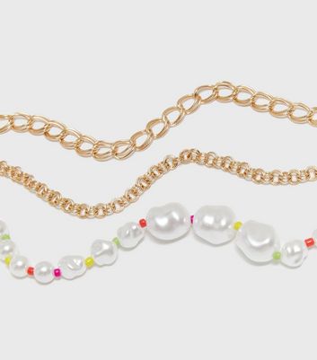 faux pearl chain necklace