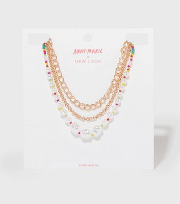 Damen Accessoires Shine on Gold Faux Pearl Chain Layered Necklace